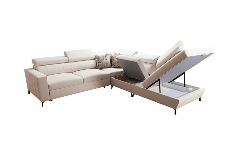 Galbally 4-sits Hörnbäddsoffa NO_BRAND Grey - Möbler - Soffa - Bäddsoffa - Hörnbäddsoffa
