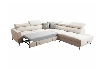 Galbally 4-sits Hörnbäddsoffa NO_BRAND Grey - Möbler - Soffa - Bäddsoffa - Hörnbäddsoffa
