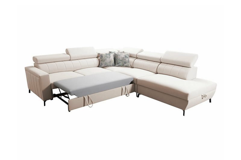 Galbally 4-sits Hörnbäddsoffa NO_BRAND Grey - Möbler - Soffa - Bäddsoffa - Hörnbäddsoffa