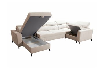 Galbally 4-sits Hörnbäddsoffa NO_BRAND Light grey/Dark grey - Möbler - Soffa - Bäddsoffa - Bäddsoffa divan