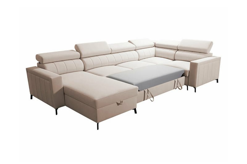 Galbally 4-sits Hörnbäddsoffa NO_BRAND Light grey/Dark grey - Möbler - Soffa - Bäddsoffa - Bäddsoffa divan