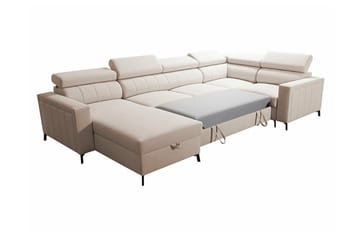 Galbally 4-sits Hörnbäddsoffa NO_BRAND Light pink - Möbler - Soffa - Bäddsoffa - Hörnbäddsoffa