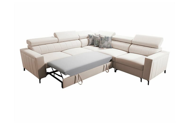 Galbally 4-sits Hörnbäddsoffa NO_BRAND Ljusgrå - Möbler - Soffa - Bäddsoffa - Hörnbäddsoffa