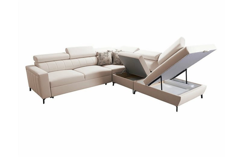 Galbally 4-sits Hörnbäddsoffa NO_BRAND Pink - Möbler - Soffa - Bäddsoffa - Hörnbäddsoffa