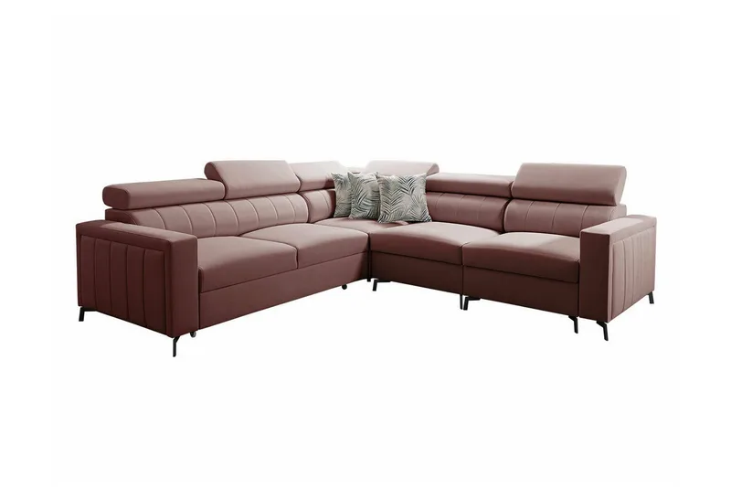 Galbally 4-sits Hörnbäddsoffa NO_BRAND Pink