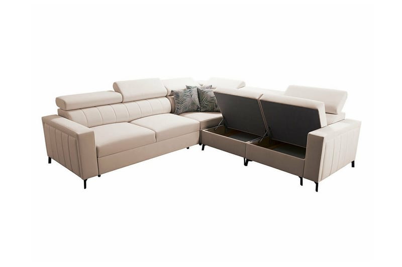 Galbally 4-sits Hörnbäddsoffa NO_BRAND Pink - Möbler - Soffa - Bäddsoffa - Hörnbäddsoffa