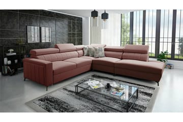 Galbally 4-sits Hörnbäddsoffa NO_BRAND Pink - Möbler - Soffa - Bäddsoffa - Hörnbäddsoffa