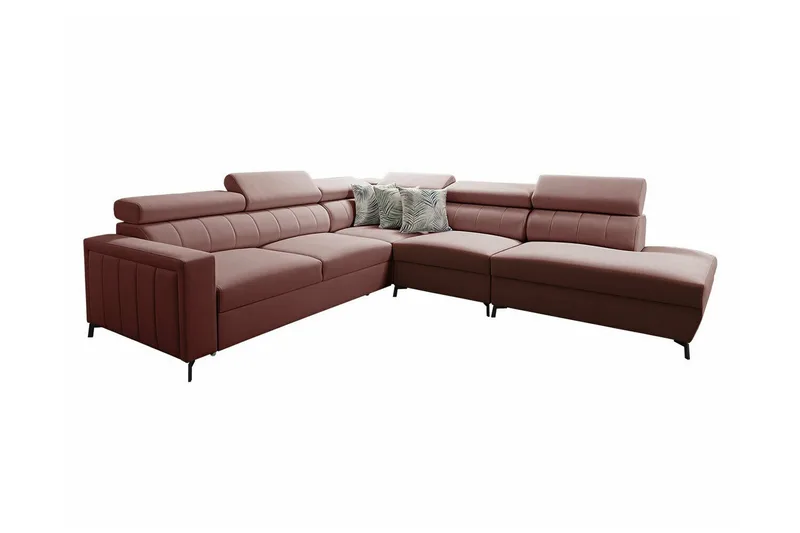 Galbally 4-sits Hörnbäddsoffa NO_BRAND Pink