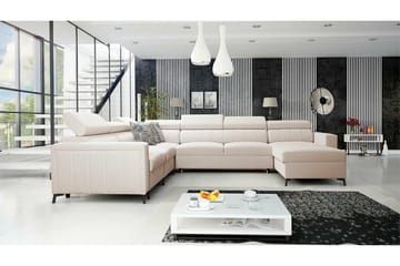 Galbally 5-sits Höger U-formad Hörnbäddsoffa med Förvaring i Tyg - Beige - Möbler - Soffa - Bäddsoffa - Hörnbäddsoffa