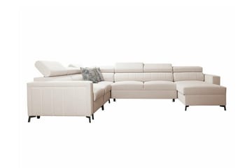 Galbally 5-sits Höger U-formad Hörnbäddsoffa med Förvaring i Tyg - Beige - Möbler - Soffa - Bäddsoffa - Hörnbäddsoffa