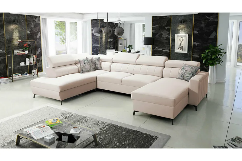 Galbally 5-sits Hörnbäddsoffa Beige - Möbler - Soffa - Bäddsoffa - Bäddsoffa divan