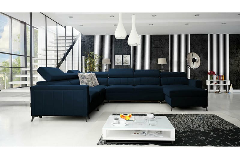 Galbally 5-sits Hörnbäddsoffa Dark blue - Möbler - Soffa - Bäddsoffa - Bäddsoffa divan
