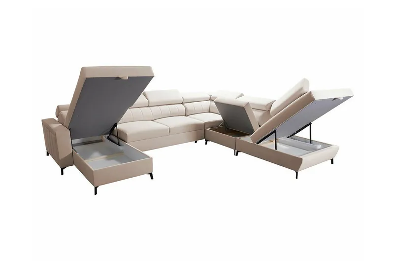 Galbally 5-sits Hörnbäddsoffa Dark blue - Möbler - Soffa - Bäddsoffa - Hörnbäddsoffa