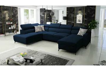 Galbally 5-sits Hörnbäddsoffa Dark blue - Möbler - Soffa - Bäddsoffa - Hörnbäddsoffa