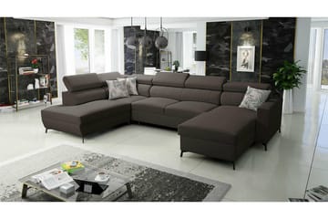 Galbally 5-sits Hörnbäddsoffa Dark brown - Möbler - Soffa - Bäddsoffa - Hörnbäddsoffa