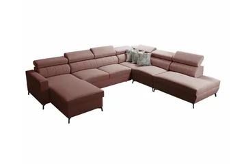 Galbally 5-sits Hörnbäddsoffa Dark pink - Möbler - Soffa - Bäddsoffa - Hörnbäddsoffa