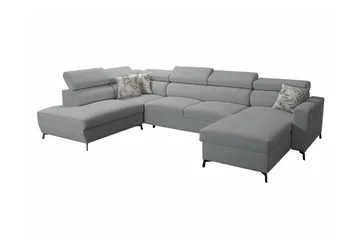 Galbally 5-sits Hörnbäddsoffa Ljusgrå - Möbler - Soffa - Bäddsoffa - Hörnbäddsoffa