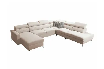 Galbally 5-sits Hörnbäddsoffa NO_BRAND beige - Möbler - Soffa - Bäddsoffa - Hörnbäddsoffa