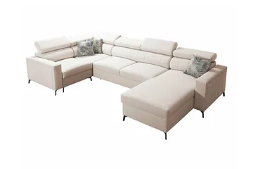 Galbally 5-sits Hörnbäddsoffa NO_BRAND beige - Möbler - Soffa - Bäddsoffa - Hörnbäddsoffa