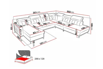 Galbally 5-sits Hörnbäddsoffa NO_BRAND beige - Möbler - Soffa - Bäddsoffa - Hörnbäddsoffa