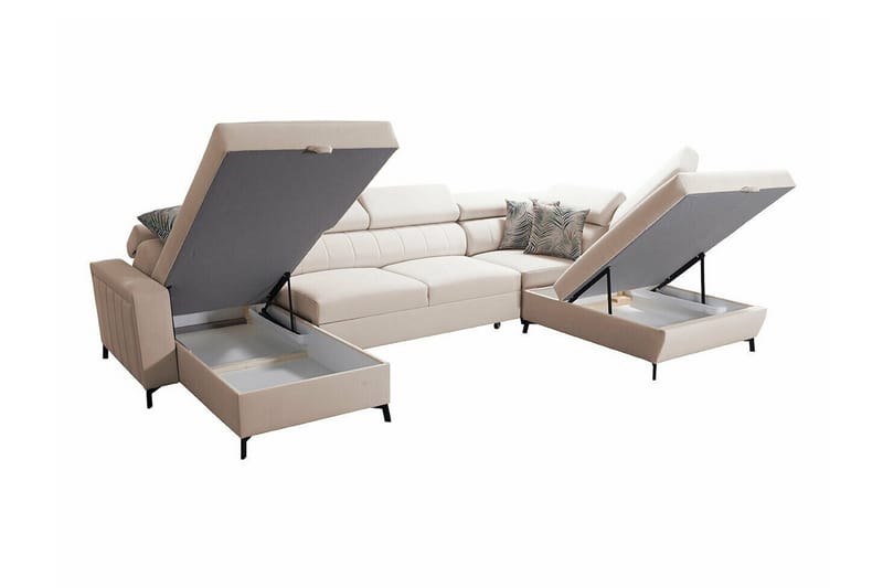 Galbally 5-sits Hörnbäddsoffa NO_BRAND Beige - Möbler - Soffa - Bäddsoffa - Bäddsoffa divan