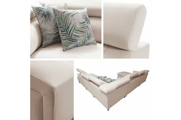 Galbally 5-sits Hörnbäddsoffa NO_BRAND beige - Möbler - Soffa - Bäddsoffa - Hörnbäddsoffa