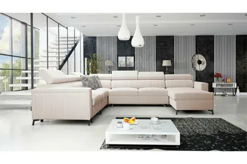 Galbally 5-sits Hörnbäddsoffa NO_BRAND beige - Möbler - Soffa - Bäddsoffa - Hörnbäddsoffa