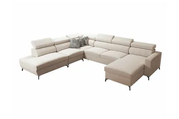 Galbally 5-sits Hörnbäddsoffa NO_BRAND beige - Möbler - Soffa - Bäddsoffa - Hörnbäddsoffa