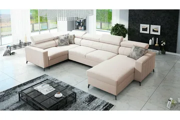Galbally 5-sits Hörnbäddsoffa NO_BRAND beige - Möbler - Soffa - Bäddsoffa - Hörnbäddsoffa