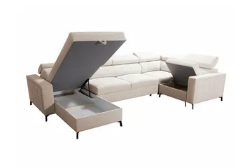 Galbally 5-sits Hörnbäddsoffa NO_BRAND beige - Möbler - Soffa - Bäddsoffa - Hörnbäddsoffa
