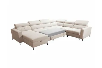 Galbally 5-sits Hörnbäddsoffa NO_BRAND beige - Möbler - Soffa - Bäddsoffa - Hörnbäddsoffa