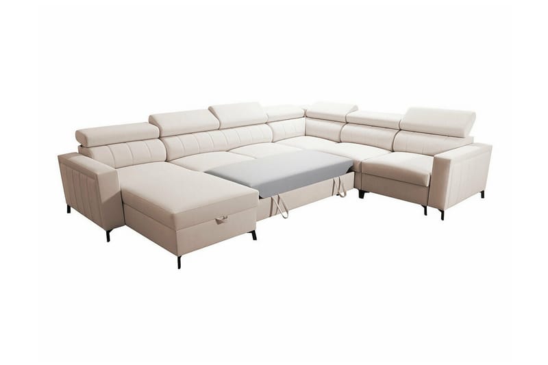 Galbally 5-sits Hörnbäddsoffa NO_BRAND beige - Möbler - Soffa - Bäddsoffa - Hörnbäddsoffa