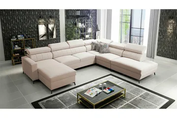 Galbally 5-sits Hörnbäddsoffa NO_BRAND beige - Möbler - Soffa - Bäddsoffa - Hörnbäddsoffa