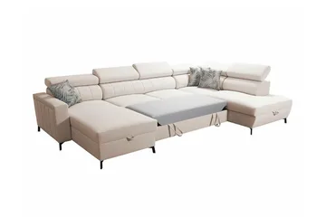 Galbally 5-sits Hörnbäddsoffa NO_BRAND Beige - Möbler - Soffa - Bäddsoffa - Bäddsoffa divan