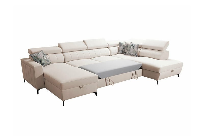 Galbally 5-sits Hörnbäddsoffa NO_BRAND Beige - Möbler - Soffa - Bäddsoffa - Bäddsoffa divan
