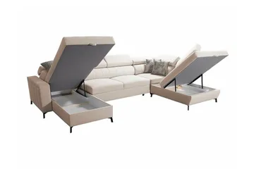 Galbally 5-sits Hörnbäddsoffa NO_BRAND Beige/Light beige - Möbler - Soffa - Bäddsoffa - Hörnbäddsoffa