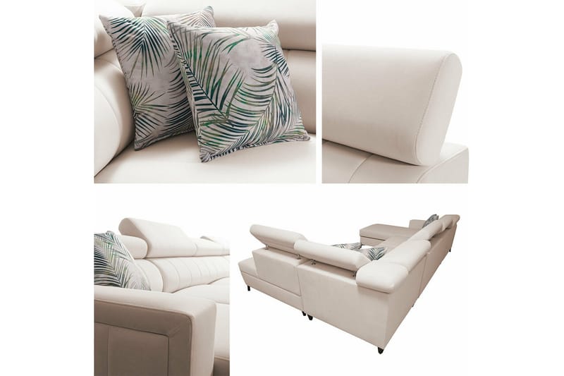 Galbally 5-sits Hörnbäddsoffa NO_BRAND Beige/Light beige - Möbler - Soffa - Bäddsoffa - Hörnbäddsoffa