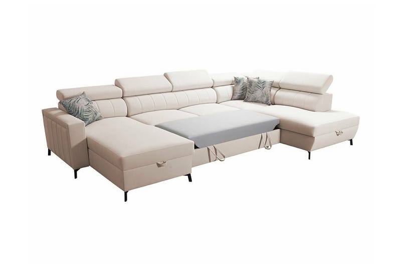 Galbally 5-sits Hörnbäddsoffa NO_BRAND Dark blue - Möbler - Soffa - Bäddsoffa - Hörnbäddsoffa
