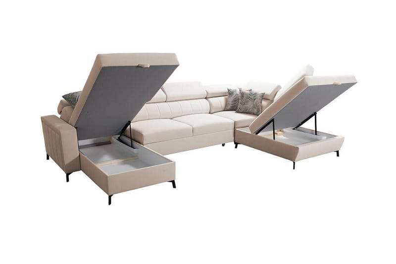 Galbally 5-sits Hörnbäddsoffa NO_BRAND Dark blue - Möbler - Soffa - Bäddsoffa - Hörnbäddsoffa