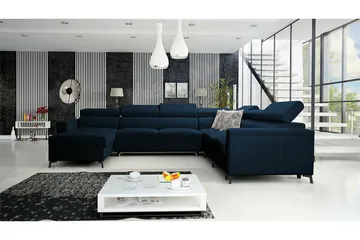 Galbally 5-sits Hörnbäddsoffa NO_BRAND Dark blue - Möbler - Soffa - Bäddsoffa - Hörnbäddsoffa