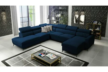 Galbally 5-sits Hörnbäddsoffa NO_BRAND Dark blue - Möbler - Soffa - Bäddsoffa - Hörnbäddsoffa
