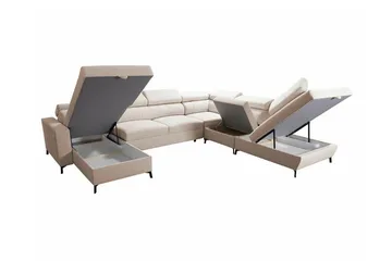 Galbally 5-sits Hörnbäddsoffa NO_BRAND Dark blue - Möbler - Soffa - Bäddsoffa - Hörnbäddsoffa