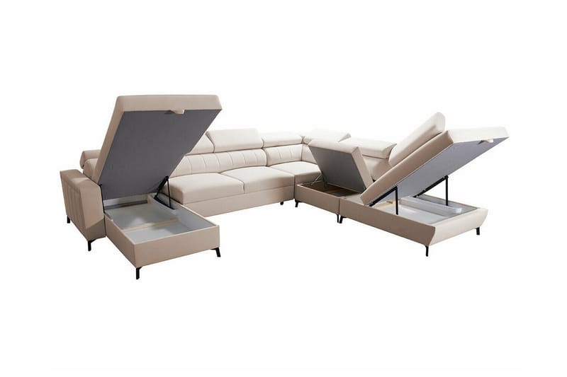 Galbally 5-sits Hörnbäddsoffa NO_BRAND Dark blue - Möbler - Soffa - Bäddsoffa - Hörnbäddsoffa