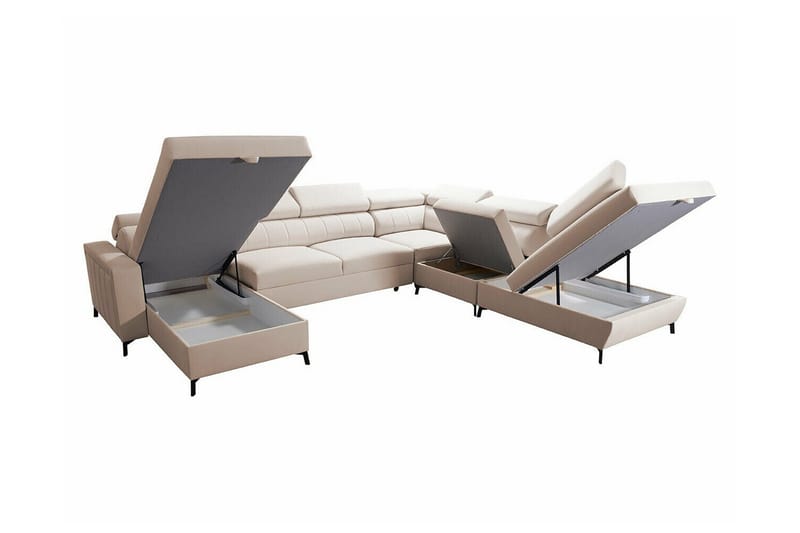 Galbally 5-sits Hörnbäddsoffa NO_BRAND Dark blue - Möbler - Soffa - Bäddsoffa - Hörnbäddsoffa