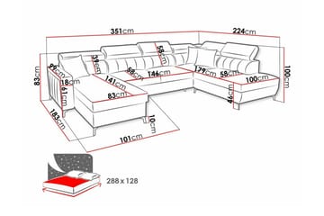Galbally 5-sits Hörnbäddsoffa NO_BRAND Dark blue - Möbler - Soffa - Bäddsoffa - Hörnbäddsoffa