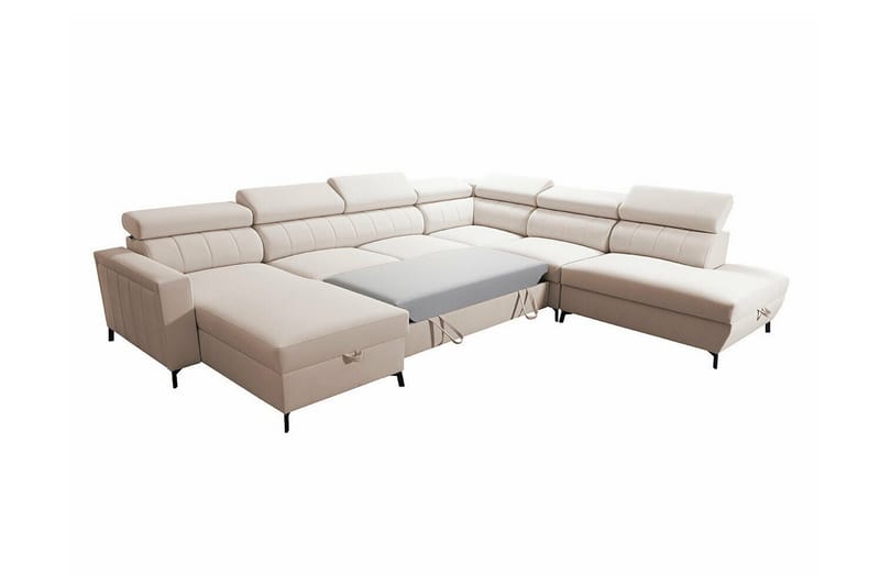 Galbally 5-sits Hörnbäddsoffa NO_BRAND Dark brown - Möbler - Soffa - Bäddsoffa - Hörnbäddsoffa