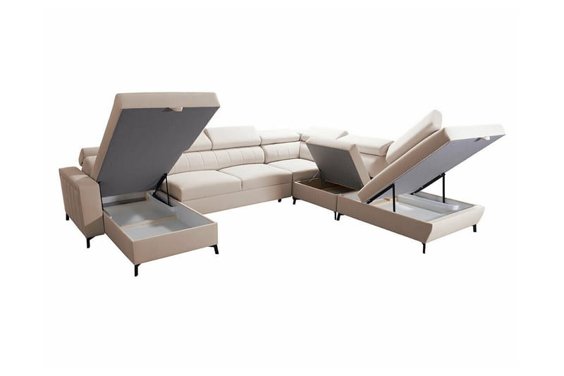 Galbally 5-sits Hörnbäddsoffa NO_BRAND Dark brown - Möbler - Soffa - Bäddsoffa - Hörnbäddsoffa