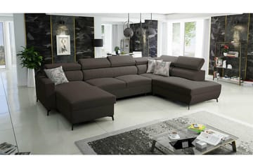 Galbally 5-sits Hörnbäddsoffa NO_BRAND Dark brown - Möbler - Soffa - Bäddsoffa - Bäddsoffa divan