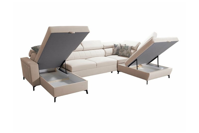 Galbally 5-sits Hörnbäddsoffa NO_BRAND Dark brown - Möbler - Soffa - Bäddsoffa - Bäddsoffa divan