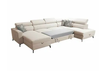 Galbally 5-sits Hörnbäddsoffa NO_BRAND Dark brown - Möbler - Soffa - Bäddsoffa - Hörnbäddsoffa